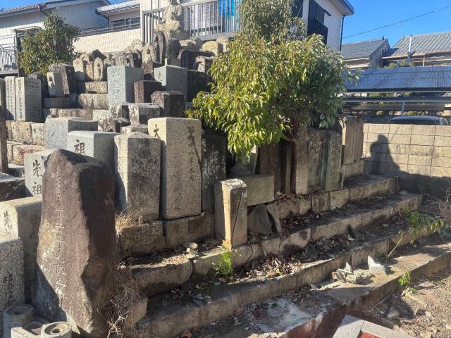 桑名市佛眼院　永代供養墓工事　①無縁塚解体